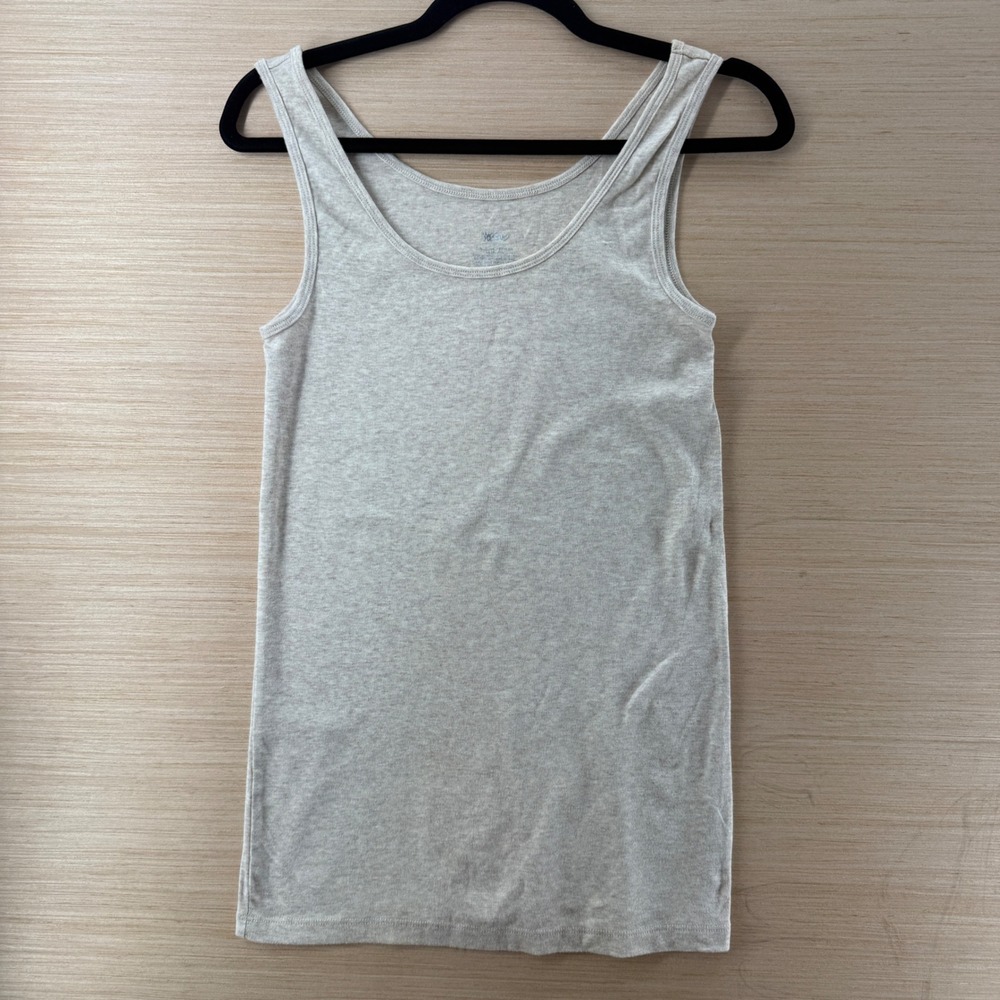 Mossimo Womens Heather Oatmeal Scoop Neck Tank Top Cotton Modal Stretch Large